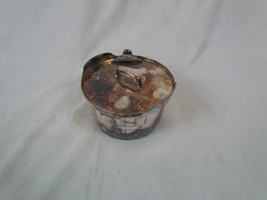 Vintage Silver Bowl With Lid Marked KP India 2.5&quot; Tall 4.5&quot; Width - £4.47 GBP