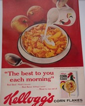 Kellogg’s Corn Flakes Bowl Of Cereal Magazine Print Ad 1959 - £4.78 GBP