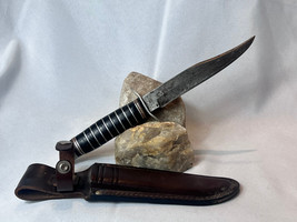 Linder Bros Sheriff Fixed Blade Knife Germany Stacked Leather Handle W/ ... - $118.75