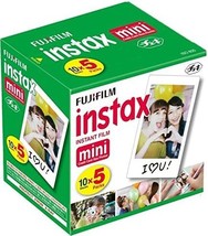 10 Sheets X 5 Packs Of Fujifilm Instax Mini Instant Film, Totaling 50 Sh... - $71.94