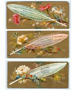 Lot of 3 Victorian Trade Cards 1 Chas W Clough Jeweler 2 Wilcox&#39;s Carpets - $15.27 CAD