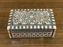 Handmade, Wood Jewelry Box, Wooden Box, Gift Box, Gift For, Inlaid Shell (5&quot;x3&quot;) - £51.15 GBP