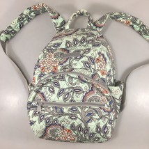 Vera Bradley Fan Flowers Quilted Cotton Compact Essentials Backpack - £38.17 GBP