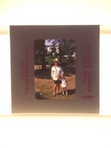 Vintage 1966 Kodachrome Woman Straw Hat Girl Portrait Photograph Color Slide - £15.81 GBP