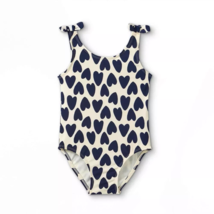 Toddler Girls Heart Print One Piece Swimsuit by Cat &amp; Jack &quot;Navy&quot;(2T) NE... - $6.26