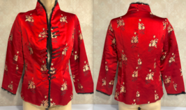 Yuan Asian Floral Red 18&quot; Chest Cultural Size 40 Blazer Jacket Japanese - $21.02