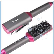 Hair Straightener Brush Ionic Straightening Comb 16 Temps Dual Voltage F... - $17.54