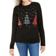 Karen Scott Womens L Black Combo Christmas Tree Long Sleeve Sweater NWT ... - $24.49