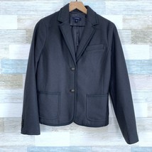 Lands End Wool School Boy Blazer Jacket Gray Metal Crest Buttons Lined Womens 8 - £42.80 GBP