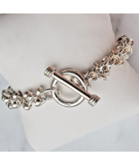 925 STERLING SILVER MULTI DISC TOGGLE WOMAN BRACELET  7.5 &quot;  25g - €105,88 EUR