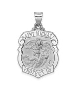 14K Gold Polish/Satin St Michael Badge Medal Hollow Pendant XR1369 - $473.37