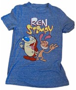 Ren And Stimpy Adult XS Youth L 2018 Viacom Short Sleeve Blue T Shirt - £14.15 GBP