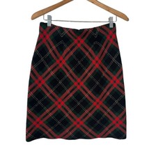 J. McLaughlin Women’s Plaid Skirt Red Green Striped Stretch Knit Zip Up ... - £16.23 GBP