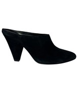 Vince Camuto Shoes Womens 5M Selerte Mule Leather Slip On Cone Heels Black - $40.60 CAD