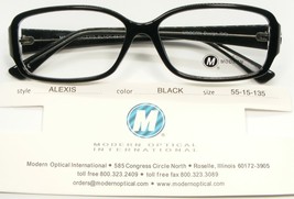 NEW MODERN OPTICAL ALEXIS BLACK EYEGLASSES GLASSES PLASTIC FRAME 55-15-1... - €12,81 EUR