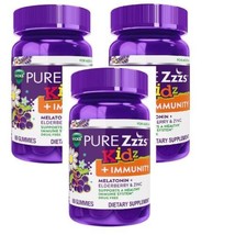 3x EXP4/24VICKS PURE Zzzs Kidz + Immunity, Melatonin Sleep Aid Gummies for Kids - £23.59 GBP