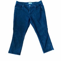 Ann Taylor Loft Curvy Kick Crop Jeans Dark wash cropped denim kick flare 12/31P - £18.20 GBP