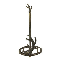Rustic Brown Cast Iron Deer Antler Countertop Paper Towel Holder Cabin T... - $161.99