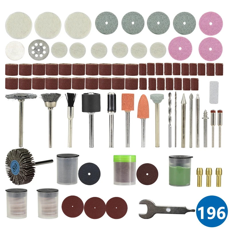 XCAN Rotary Tool Accessory Kit 196pcs 1/8'' Shank Mini Polishing Sanding Drillin - $215.73