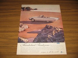 1962 Print Ad Ford Thunderbird Convertible Sandy Beach Couple - $10.77