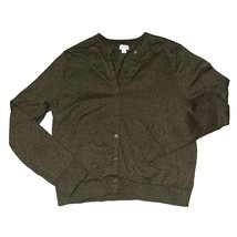 J Crew Factory Womens Olive Green Button Front Long Sleeve Cardigan Swea... - $15.99