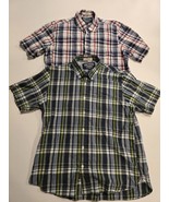 (2) LOT-The New Ivy Brand Vintage Classics Short Sleeve Plaid shirts Men... - $30.96