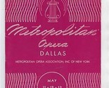 Metropolitan Opera Program Dallas Texas 1956 Tucker Peters Merrill Milanov  - £21.67 GBP
