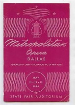 Metropolitan Opera Program Dallas Texas 1956 Tucker Peters Merrill Milanov  - £21.70 GBP