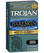 Trojan Condom Sensitivity Bare Skin Lubricated 10 Pack - $465.13 MXN