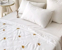 Ginkgo Biloba Full Size Embroidered Bedspread, **BRAND NEW** - £23.98 GBP