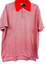 VTG 1970s Leonardo Strassi Red Gray Stripe Polo Shirt Skater Indie Mens ... - $54.45