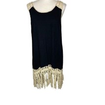 umgee crochet fringe bottom sleeveless dress medium - £11.45 GBP