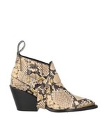 ZADIG &amp; VOLTAIRE N&#39;Dricks Wild Ankle Boots Western Gold Buckle Snake Lea... - $197.99