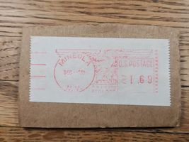 US Mail Post Meter Stamp Mineola New York 1979 Cutout USPS - $6.61 CAD