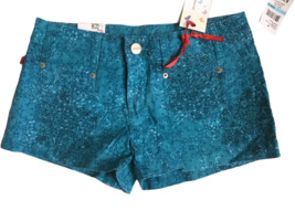 Bongo Womens Summer Shorts Size 5 Juniors Blue Print Casual Everyday ~ NEW - £22.00 GBP