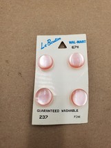 La Bouton Round 9/16 inch 13mm Pink Buttons Shank on Card Unused Blument... - $4.90