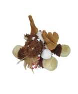 Christmas Floppy Reindeer Plush 7&quot; Preferred 2004 Santa Hat Scarf Holida... - £7.81 GBP