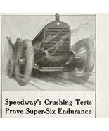 Hudson Motor Co Speedway Super Six Tests 1917 Advertisement Automobilia ... - $196.49 MXN