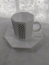 Arcopal France Octagon White Coffee Tea Octagonal Cup &amp; Saucer - £5.53 GBP