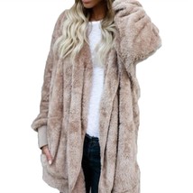 Fashion Winter Warm Women Fashion Faux Hooded Coat Hairry Cardigan Furry Outwea - £21.47 GBP