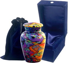 Modern Print Keepsake Urn - Colorful Mini Cremation Urn for Ashes - Handcrafted  - $28.80