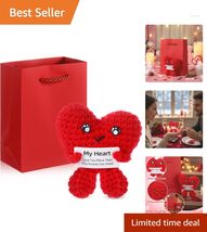 Playful Heart-Shaped Crochet Gift Set with Card and Bag for Valentine's Day - $22.72