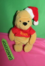 Disney Store Winnie The Pooh Santa Pooh Bean Bag Plush Stuffed Animal Toy - £15.45 GBP