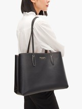 Kate Spade All Day Large Tote Black Leather + Polka Dot Pouch PXR00297 $248 FS - £95.40 GBP