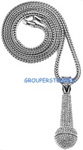 Microphone Necklace New Iced Out Pendant With 36 Inch Franco Style Chain Mic - $24.93+