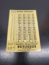 Vintage Muehlhausen Division Standard Steel Spring Co Laminated Decimal ... - £10.79 GBP
