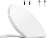 Hibbent Premium Elongated Toilet Seat With Cover(Oval) Quiet, White Color. - £60.92 GBP
