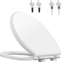 Hibbent Premium Elongated Toilet Seat With Cover(Oval) Quiet, White Color. - £61.27 GBP