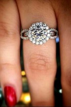 2.75Ct White Round VVS1 Diamond Ladies Engagement Ring in Real 14K White Gold - £216.01 GBP
