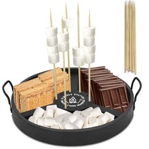 Wooden S&#39;Mores Bar Station, S&#39;Mores Serving Tray With Handles For Counte... - £36.76 GBP